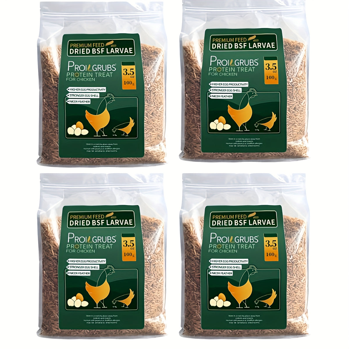Dried BSFL Chicken Treats, Black Soldier Fly Larvae in 3.5 to 14 oz Packs for Backyard Poultry Snacks, Duck Feeding and Wild Bird Feeders