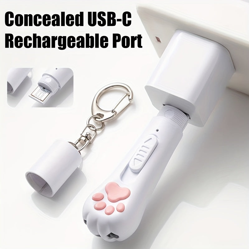 Rechargeable Cat Teaser Toy, 7-in-1 USB Interactive Cat Toy with Bonus Mouse for Indoor Chasing, Daily Exercise and Supervised Play in Pink or Blue