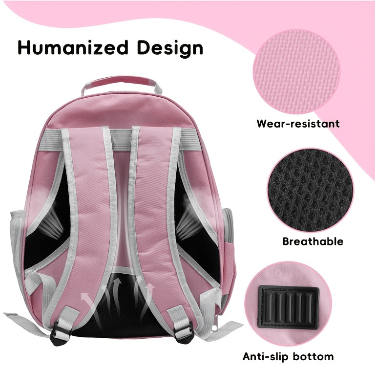 Transparent Capsule Cat Backpack, Breathable Portable Pet Carrier for Everyday Outings and Vet Visits, One-Size Pink and Black Style Options