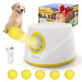 Automatic Dog Ball Launcher with 5 Balls, Adjustable Distance Fetch Machine for Small and Medium Dogs, Supervised Indoor and Outdoor Play