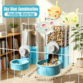 Cage Mounted Pet Feeder and Water Dispenser, Hanging Gravity Food and Water Bowls for Cats, Small Dogs and Rabbits, Multiple Set Options