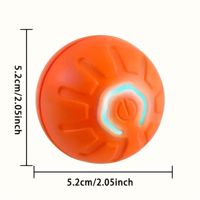 Motion Activated Dog Ball, USB Rechargeable Automatic Rolling Interactive Toy for Small and Medium Dogs, Blue or Orange for Supervised Chase Play