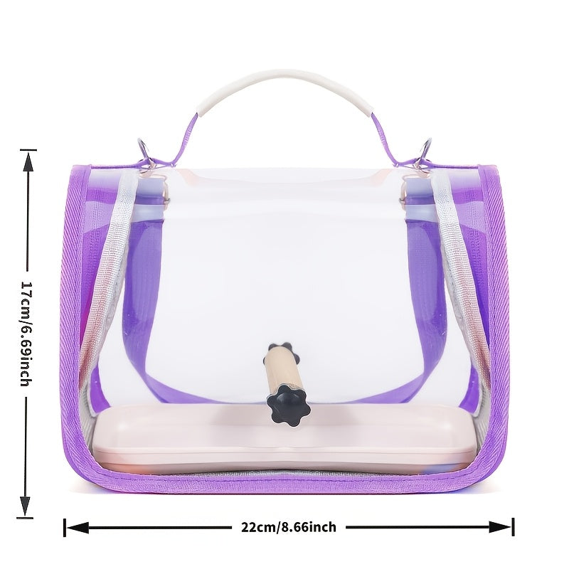 Small Bird Carrier with Perch, Portable Parrot Travel Bag with Clear Viewing Panels, Mesh Ventilation and Carry Handle for Vet Visits