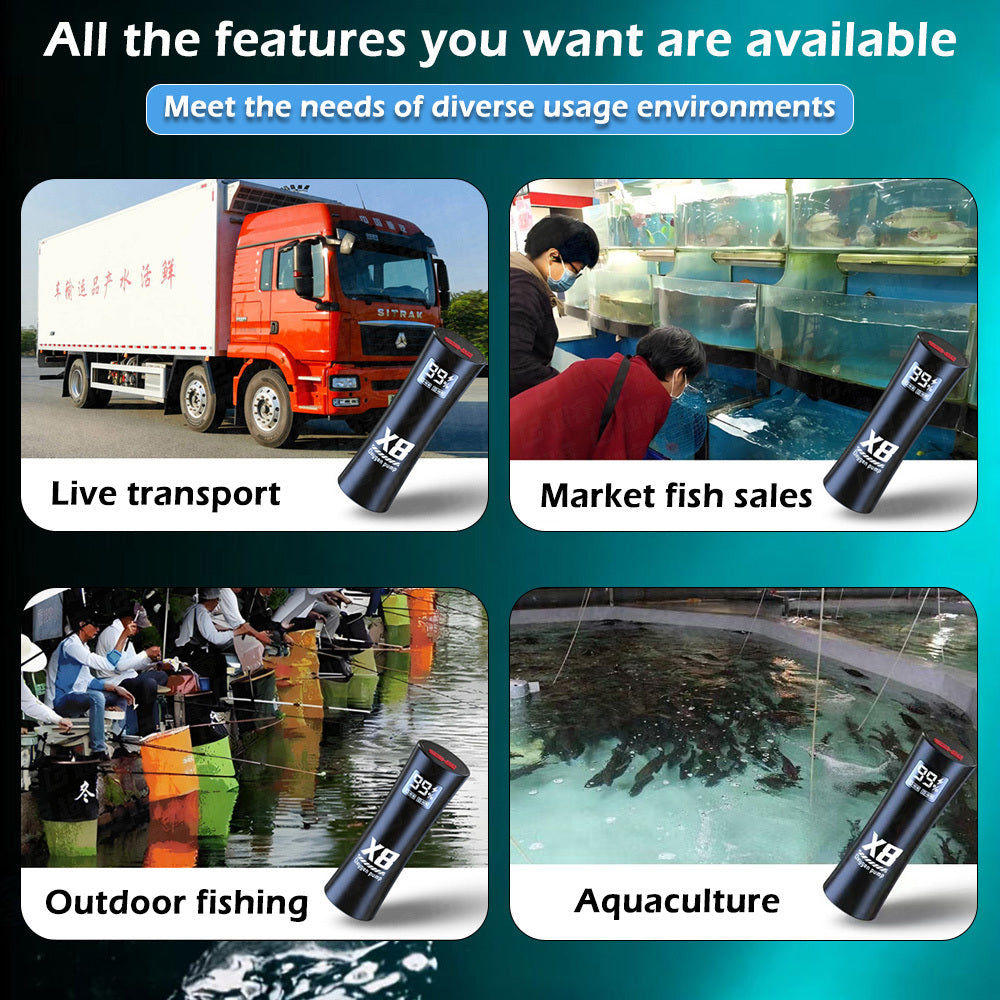 Portable Aquarium Air Pump with 2 Air Stones, 5W Dual-Hole Aerator with Buckle for Fish Tanks, Small Ponds and Hydroponic Setups