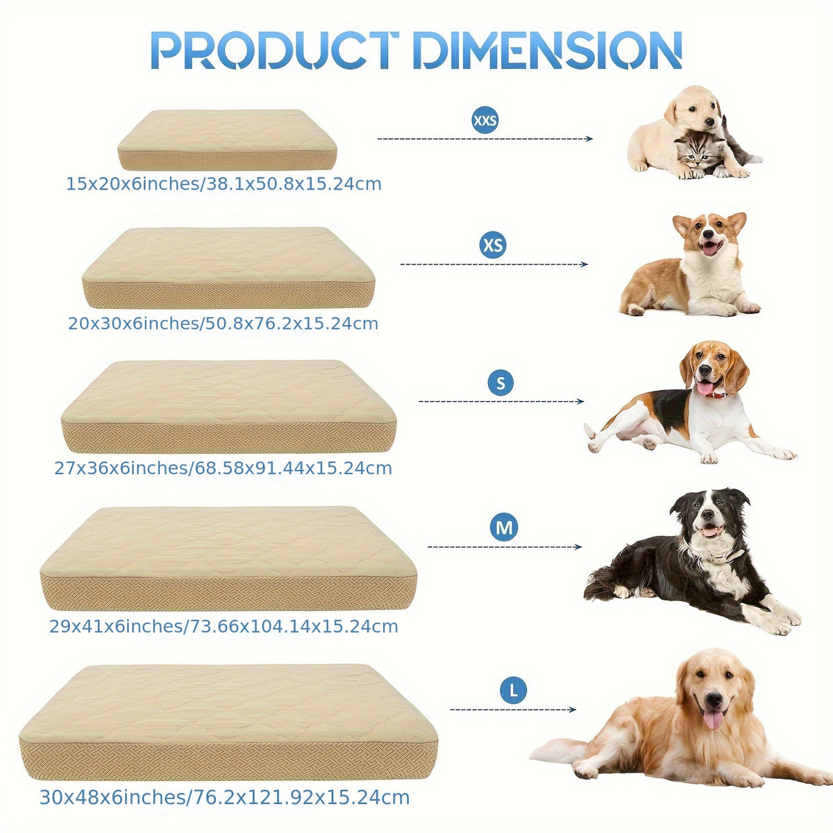 Dog Bed Replacement Cover, Washable Puppy Bed Cover Only in 30x20x6, 41x29x6 or 48x30x6 Inch Options for Compatible Pet Beds, No Insert Included