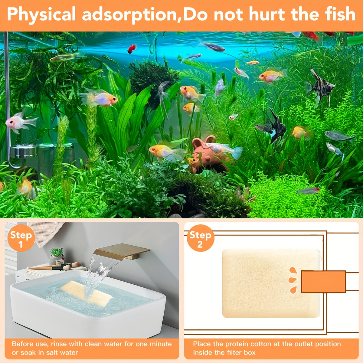 Aquarium Filter Media Resin for Freshwater and Saltwater Fish Tanks, 2-Bag 500ml Option, Filtration Accessories for Routine Aquarium Maintenance