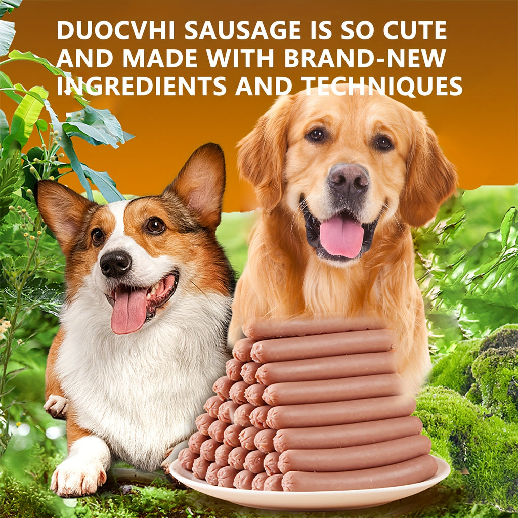Dog Sausage Snack Packs with Chicken, Duck, Beef and Fish Flavor Options, 16 or 32 Piece Selections and 250g Pack for Everyday Training Rewards