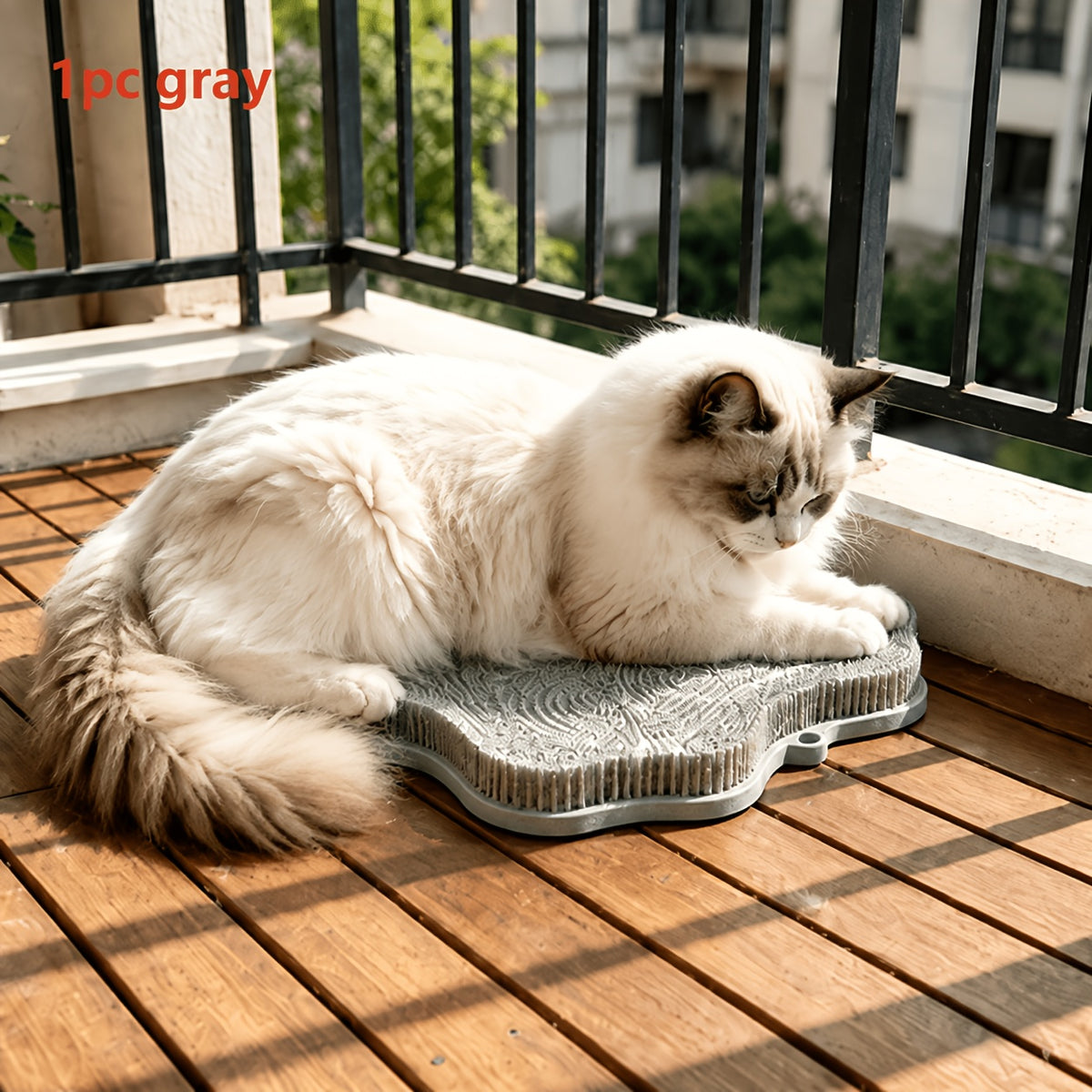 Wall-Mounted Cat Self Grooming Brush, Massage Scratcher for Loose Fur Care and Everyday Rubbing, Space-Saving Pet Accessory in Pink, Blue or Gray