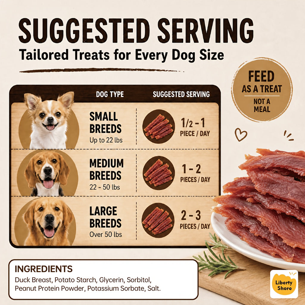 Dehydrated Duck Dog Treats, 300g or 900g Duck Jerky Strips for Small and Large Dogs, Meat Snack Sticks for Training Rewards and Daily Treat Time