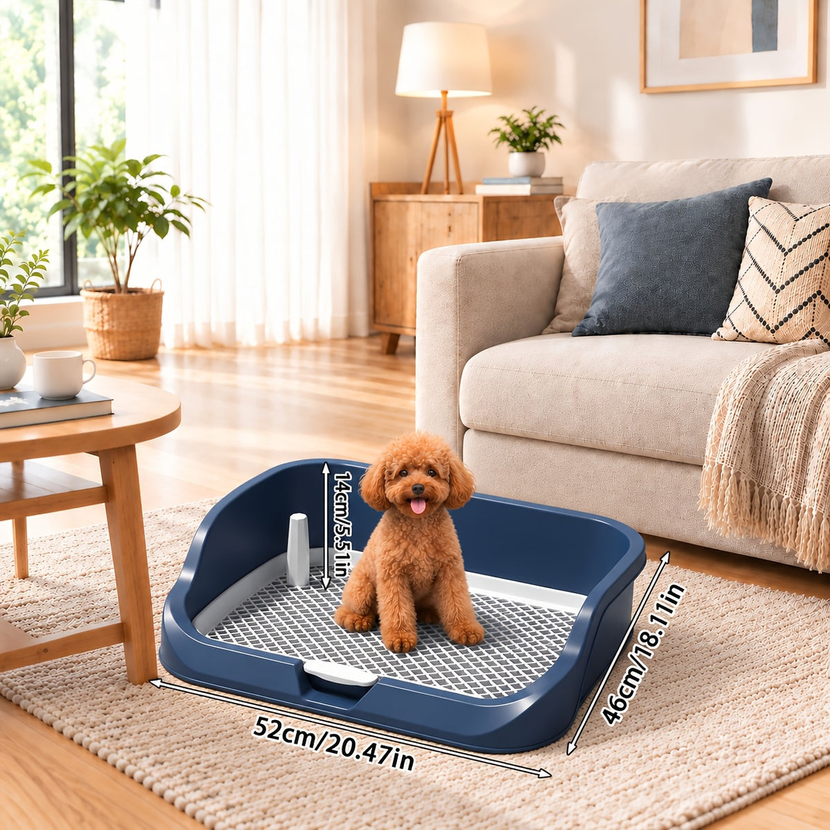 Dog Toilet Training Tray, Washable Reusable Pet Potty with Detachable Design, High-Sided Splash Guard or Flat Panel Options for Puppy House Training