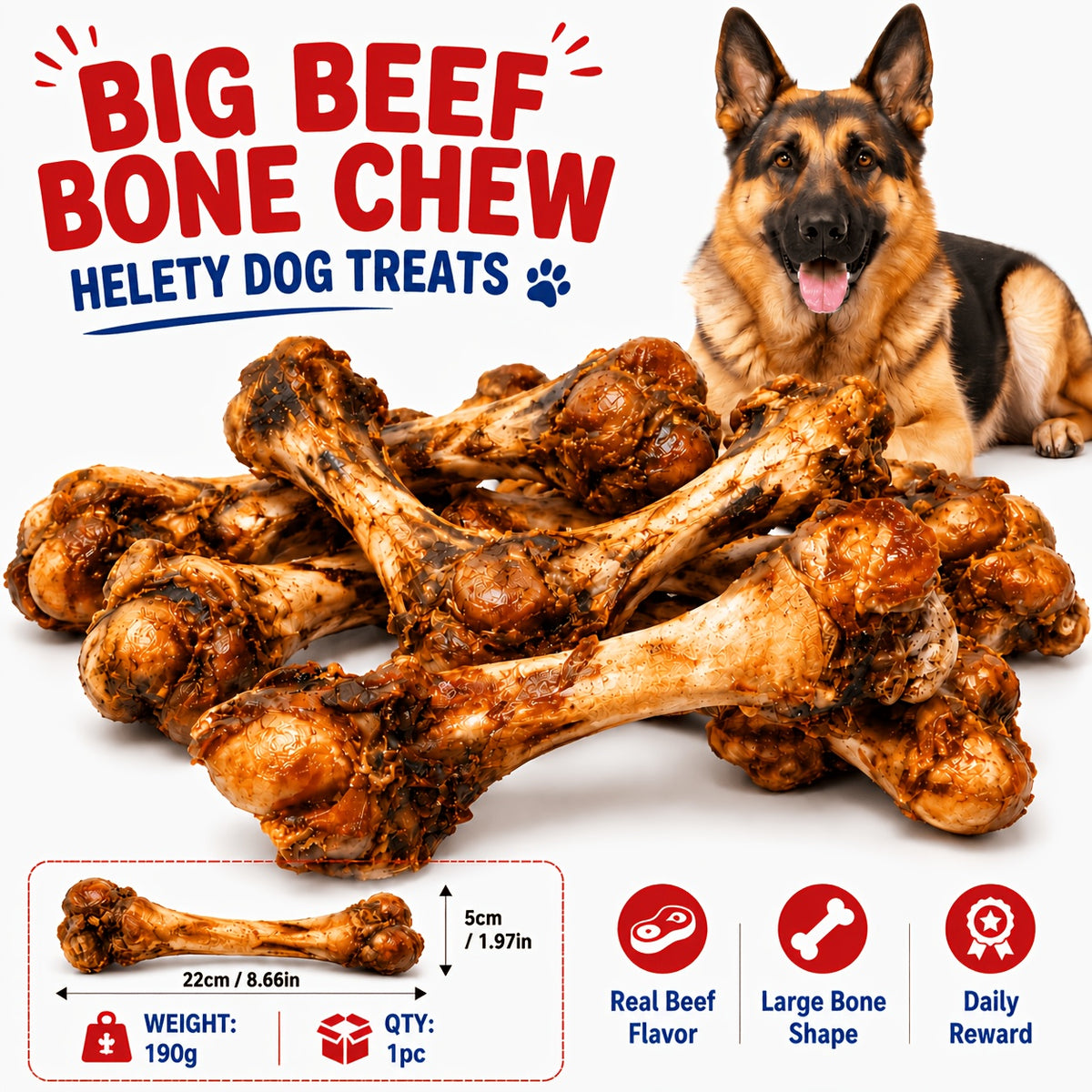 Beef Bone Dog Chews with S, L and Gift Package Options, Bone Treat Selection for Supervised Chewing Sessions and At-Home Dog Reward Routines