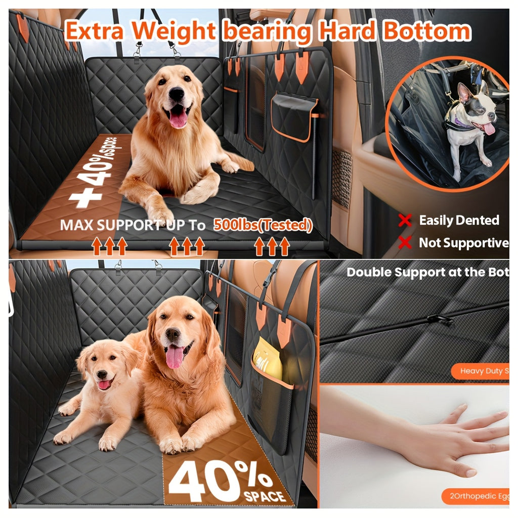 Dog Back Seat Extender Travel Bed, Rear Seat Cover and Pet Hammock for Compatible Cars, SUVs and Trucks, Black or 2026 Upgraded Version