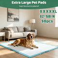 Dog Pee Pads 32 x 58 Inch, 50 Count Extra Large Disposable Pet Training Pads with 6-Layer Absorbent Core for Large Dogs and Multi-Dog Homes
