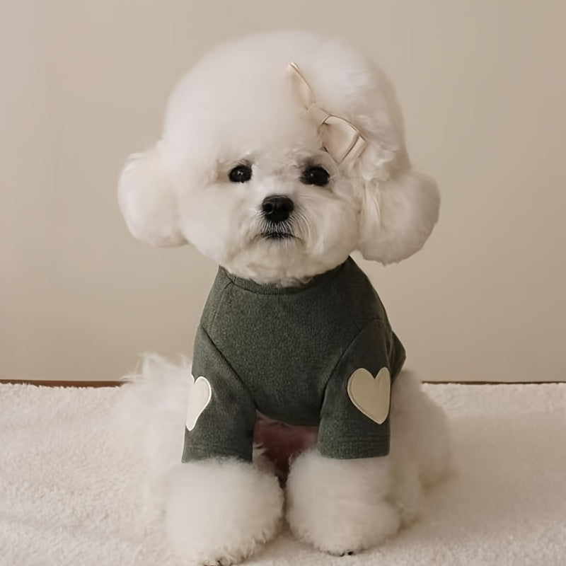 Dog Fleece Shirts 3 Pack for Small and Medium Dogs, Thin Heart-Style Two-Leg Base Layer Pet Clothes in Two Color Sets, Sizes S to XL for Everyday Outfits