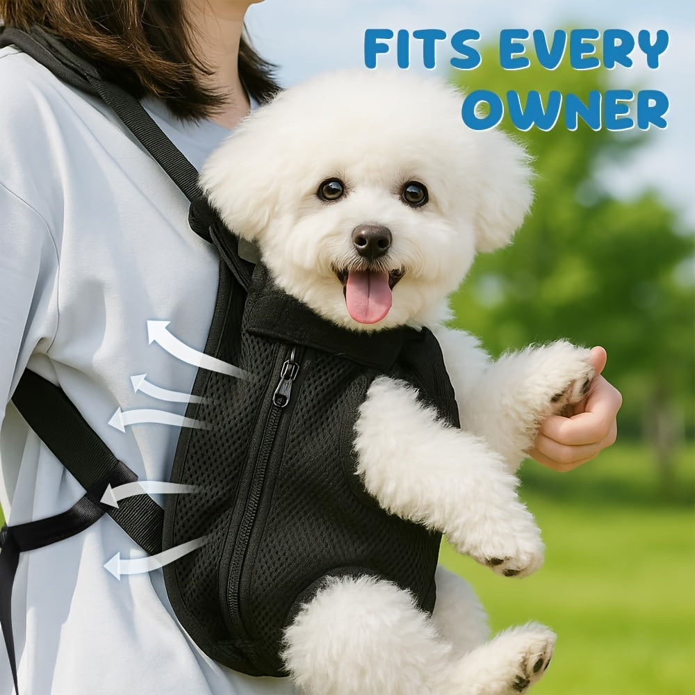Lightweight Pet Backpack Carrier for Small to Medium Dogs and Cats, Breathable Mesh Travel Bag with Adjustable Shoulder Straps and Random Eggy Doll Gift