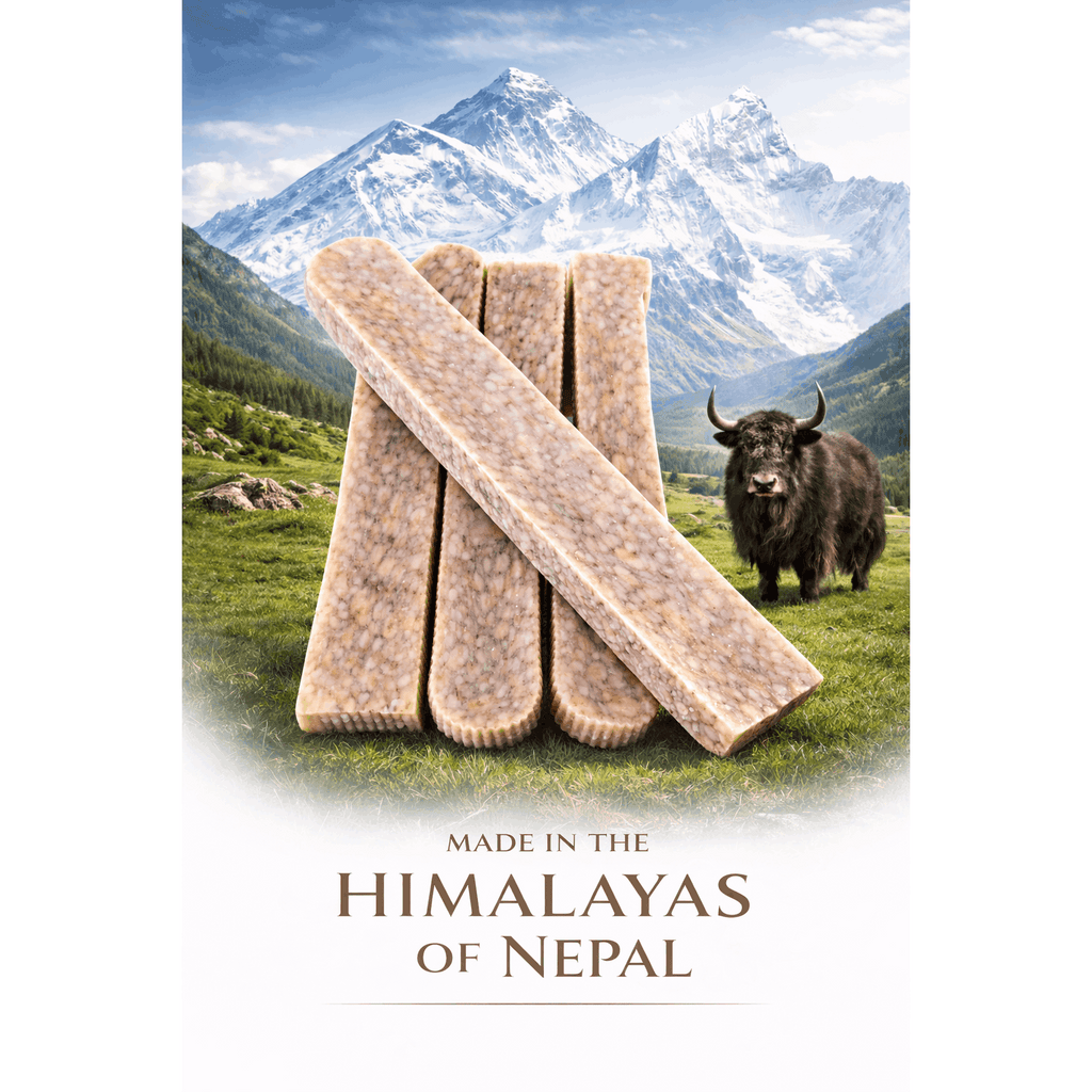 Yak Cheese Chews for Dogs, Blueberry Himalayan Dog Treats with Yak Milk and Lime, Grain-Free High-Protein Firm Chews for Medium and Large Dogs