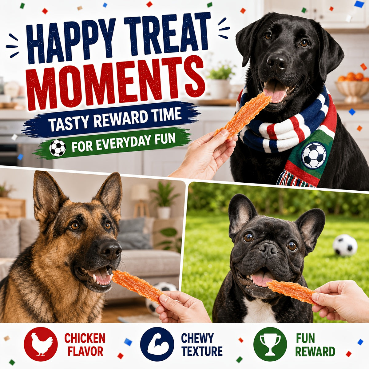 Dog Jerky Training Treats in Chicken, Duck and Combo Options, Chewy Reward Snacks for Small, Medium and Large Dogs in Multiple Pack Sizes