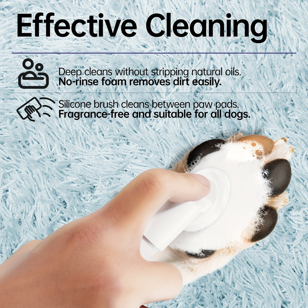 No-Rinse Paw Cleaner for Dogs and Cats, 5oz Paw Wash with Soft Brush, Lavender Chamomile, Lemongrass Sage or Fragrance-Free Options for Daily Grooming