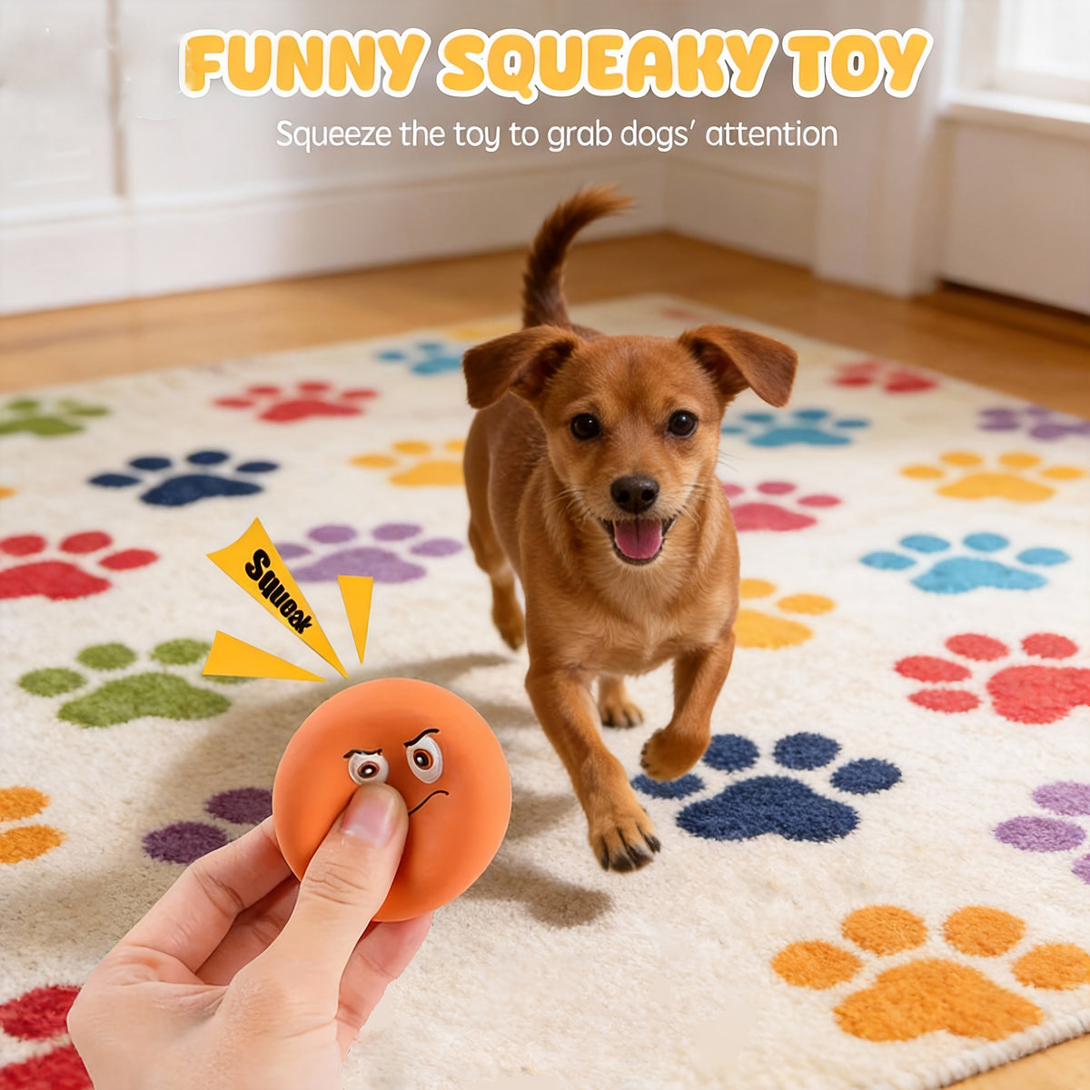 Latex Squeaky Dog Balls 6 Pack, Soft Colorful Fetch Toys for Puppies and Small Dogs, Battery-Free Interactive Chase and Supervised Play