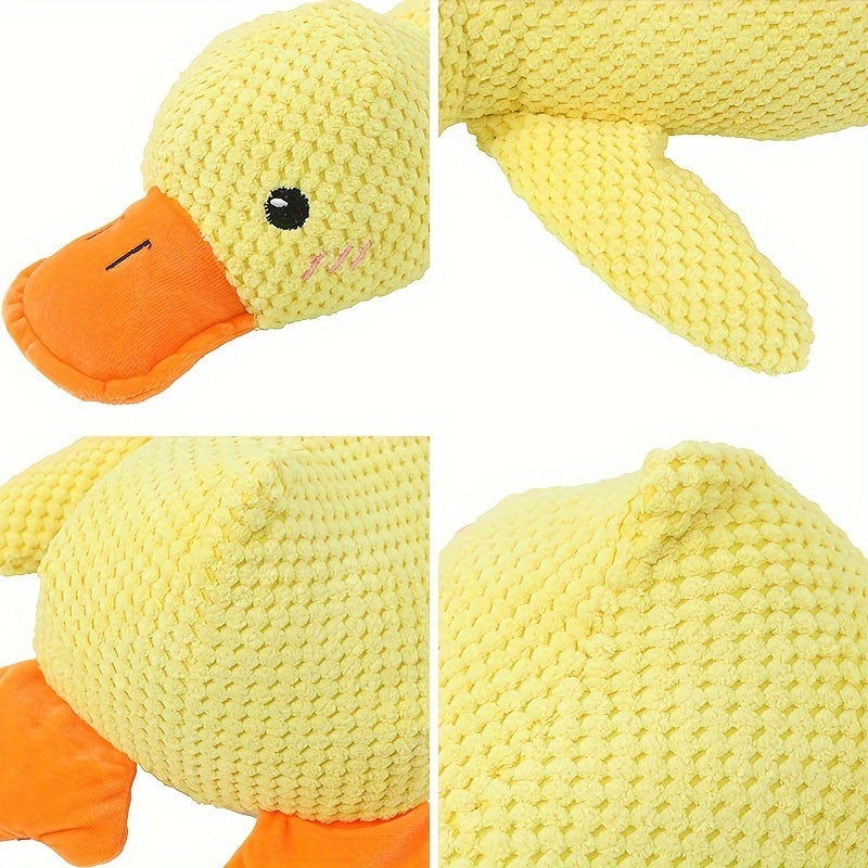 Plush Duck Dog Toy with Squeaker, Big Yellow Duck Soft Animal Toy for Supervised Interactive Games, Indoor Play and Dog Gift Baskets
