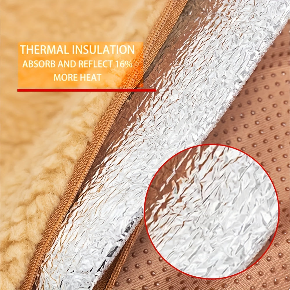 Self-Warming Pet Mat for Cats and Dogs, Soft Khaki Thermal Sleeping Pad with Reflective Layer, No Electricity Needed for Cozy Indoor Rest
