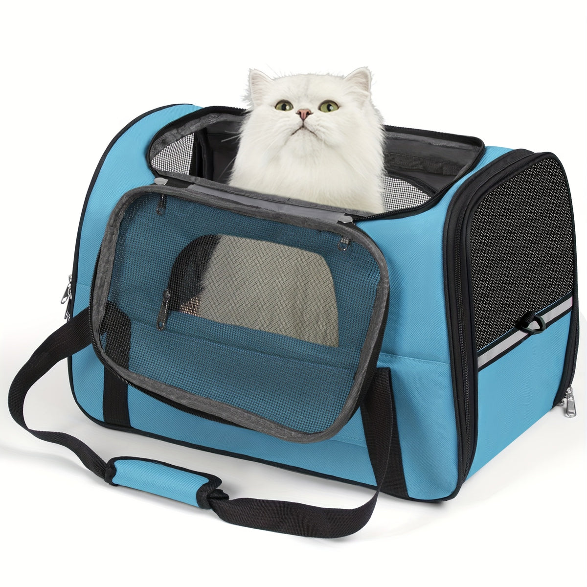 Foldable Dog and Cat Carrier for Pets up to 15 lbs, Soft-Sided Portable Travel Bag for Puppies, Kittens, Vet Visits and Everyday Outings, Seven Colors