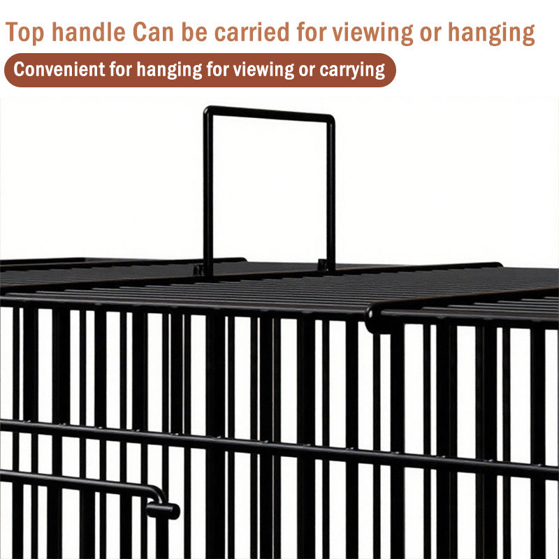 Folding Bird Cage for Indoor Use, Large Bird Housing with 5 Listed Additions, White, Black, Blue or Pink Options for Pet Bird Owners