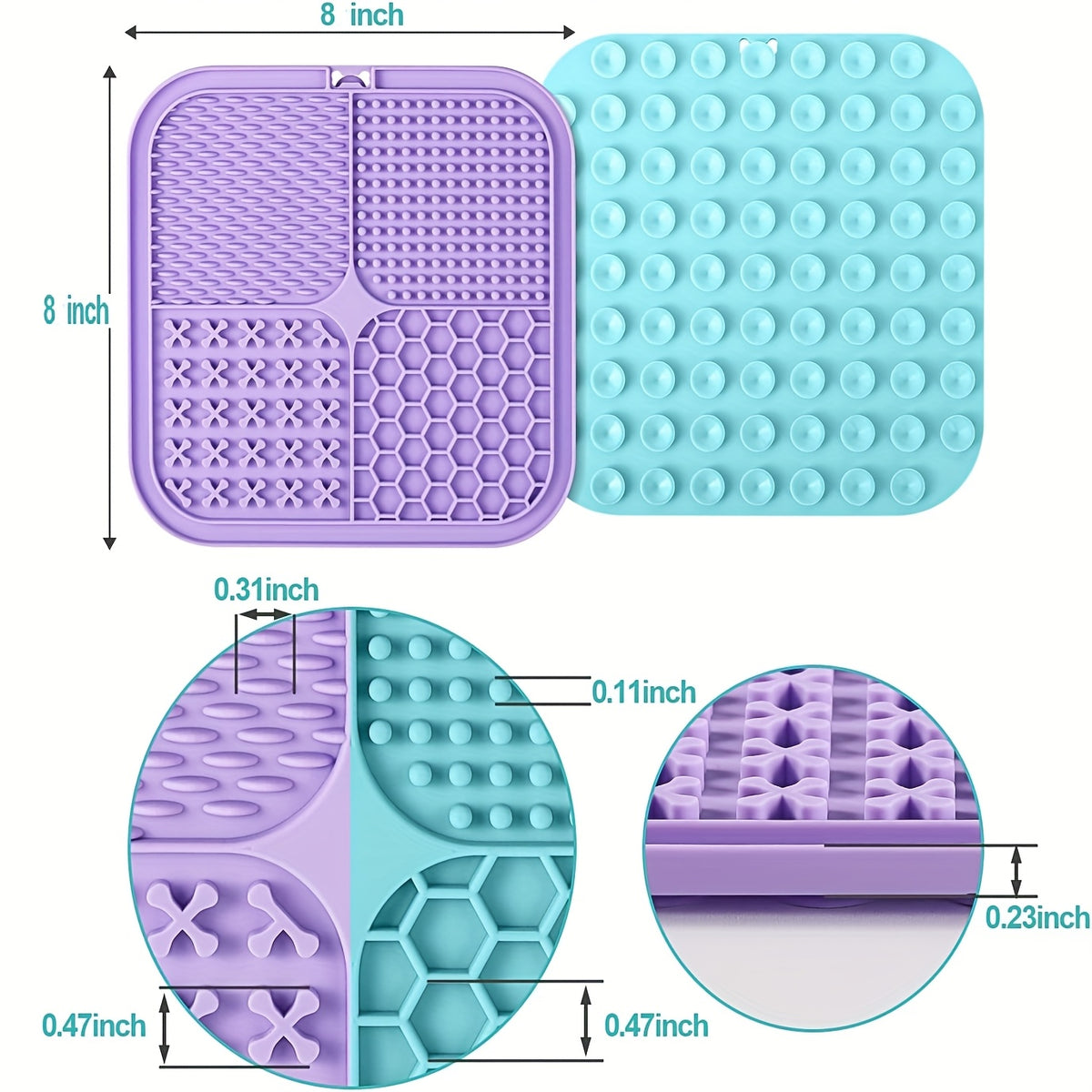 Lick Mat for Dogs and Cats with Suction Cups, Pet Licking Pad with Single and Multi-Pack Options for Supervised Treat Time and Bathing Routines