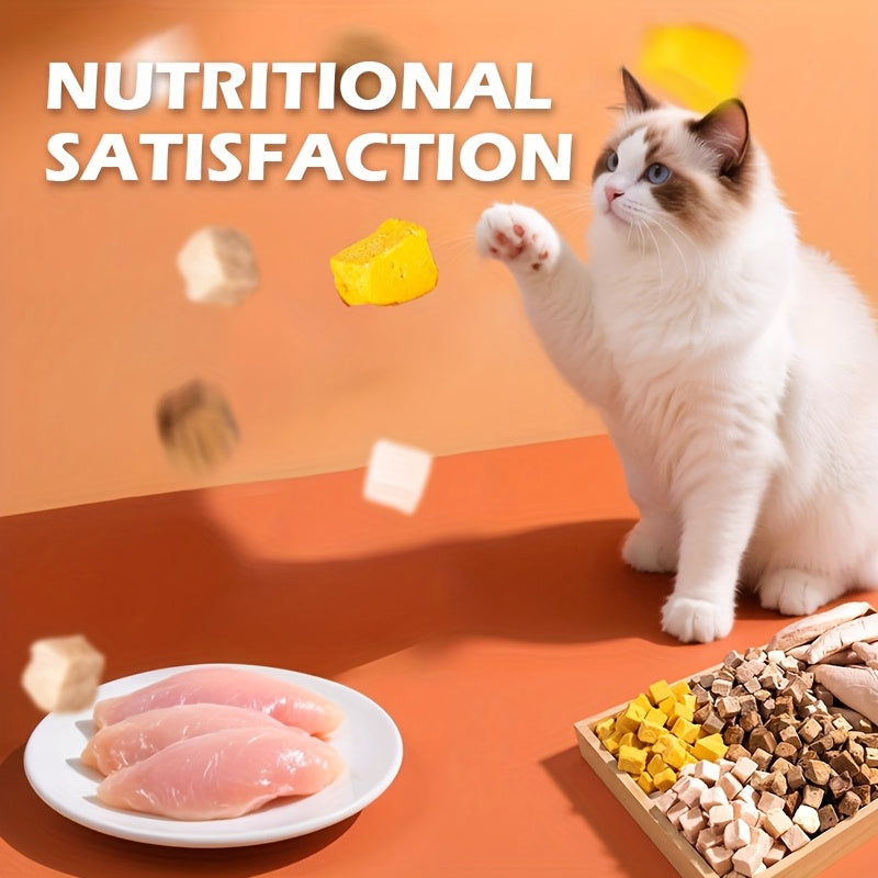 Triple Freeze-Dried Dog Treats, 150g Chicken, Beef Liver and Egg Yolk Snack Mix for Small and Medium Dogs, Supervised Training Rewards