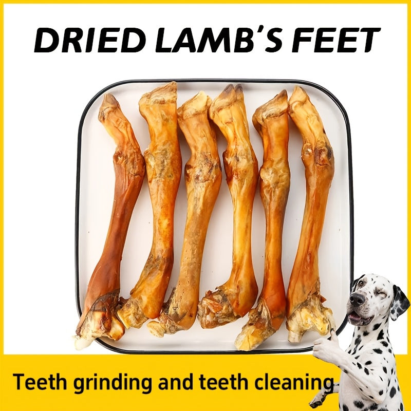 Lamb Trotter Dog Chew, Air-Dried Sheep Hooves for Supervised Chewing Sessions, Animal-Based Treat for At-Home Dog Enrichment
