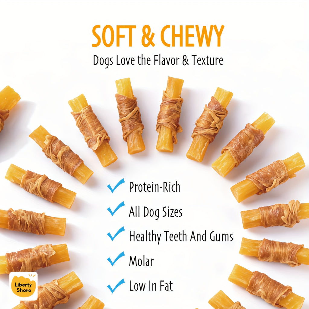 Chicken Dog Treats with Sweet Potato Wraps or Jerky Options, 100g and 600g Packs plus 900g Wraps for Supervised Training Rewards and Snack Time