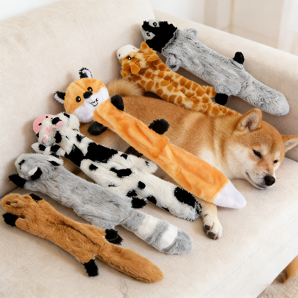Long Animal Squeaky Dog Toys with Plush Texture, Interactive Chew and Gentle Play Companions for Supervised Puppy Games and Everyday Toy Rotation