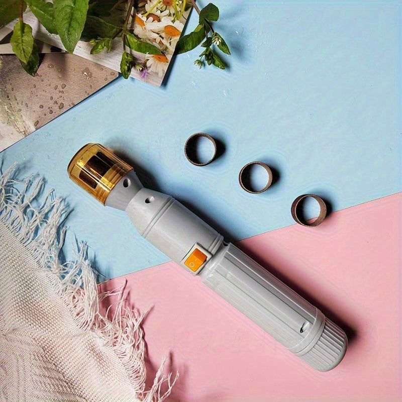 Pet Nail Grinder with Amber Protective Guard, Grey Electric Dog and Cat Nail File for At-Home Claw Smoothing and Grooming, Battery Not Included