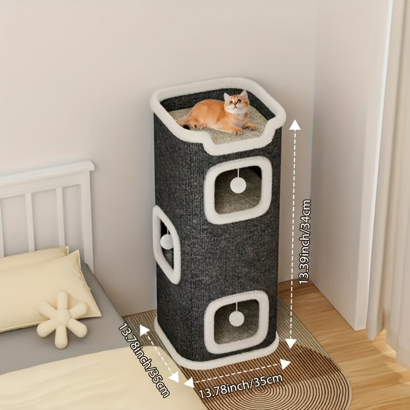 Small Cat Tree with Sisal Scratching Post and Cozy Condo Nest, Multi-Tier Indoor Cat Tower in 23 or 23.62 Inch Options for Kittens and Cats