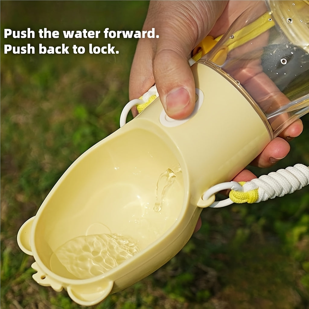 Portable Dog Water Dispenser for Walking and Travel, Outdoor Pet Drinking Accessory in Light Yellow, White or Purple for Park Visits and Road Trips