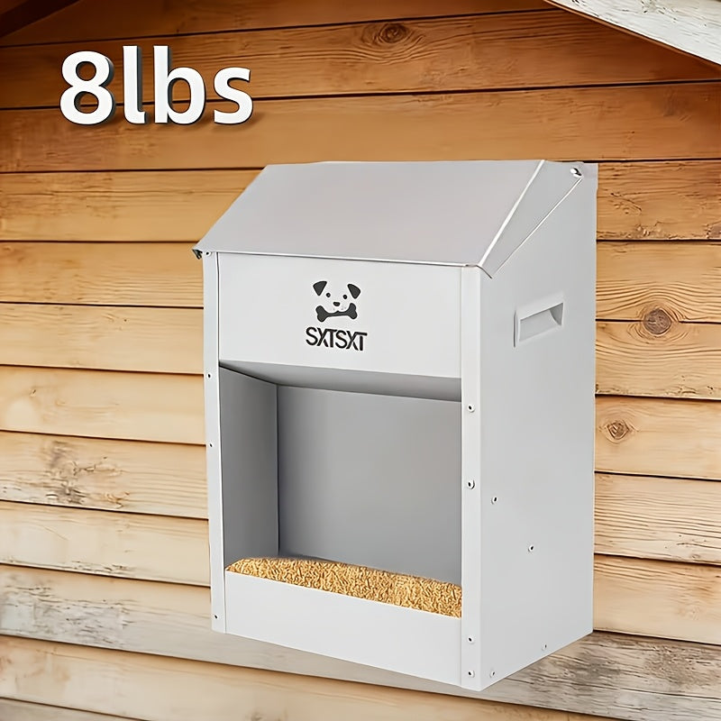 Outdoor Gravity Dog Feeder with Lift-Up Lid, No-Assembly Dry Food Dispenser in Small Puppy and Cat or Medium Dog Capacity Options