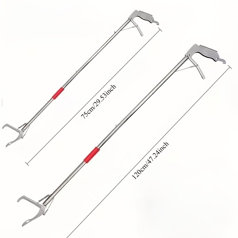 Grabber Reacher Tool, 47.24-Inch Foldable Telescopic Stainless Steel Gripper with Anti-Slip Grip for Outdoor Litter Pickup and Fishing Tasks