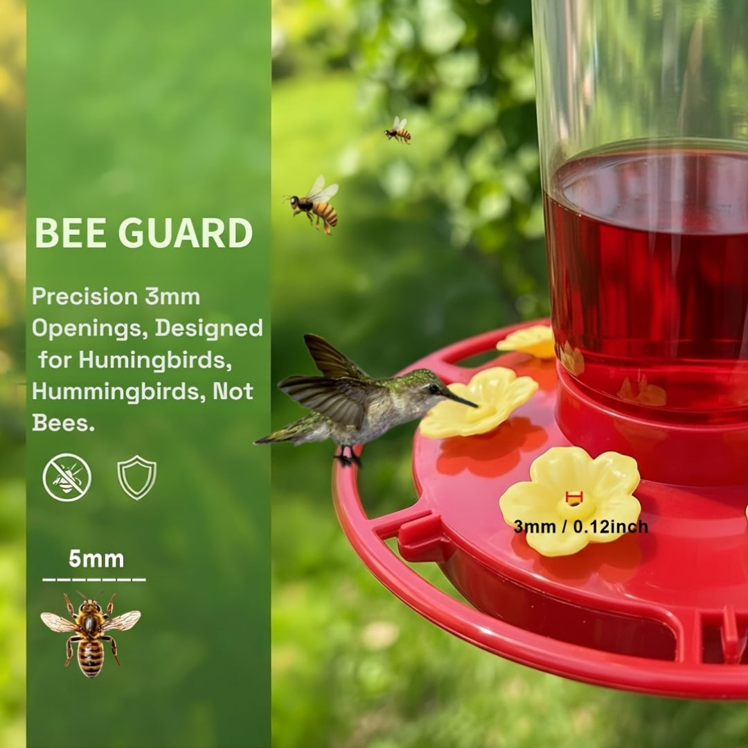 Hummingbird Feeders for Outdoors Hanging, 2-Pack Red 20 oz Nectar Feeders with Ant Moat, Six Flower Feeding Ports and Circular Perch