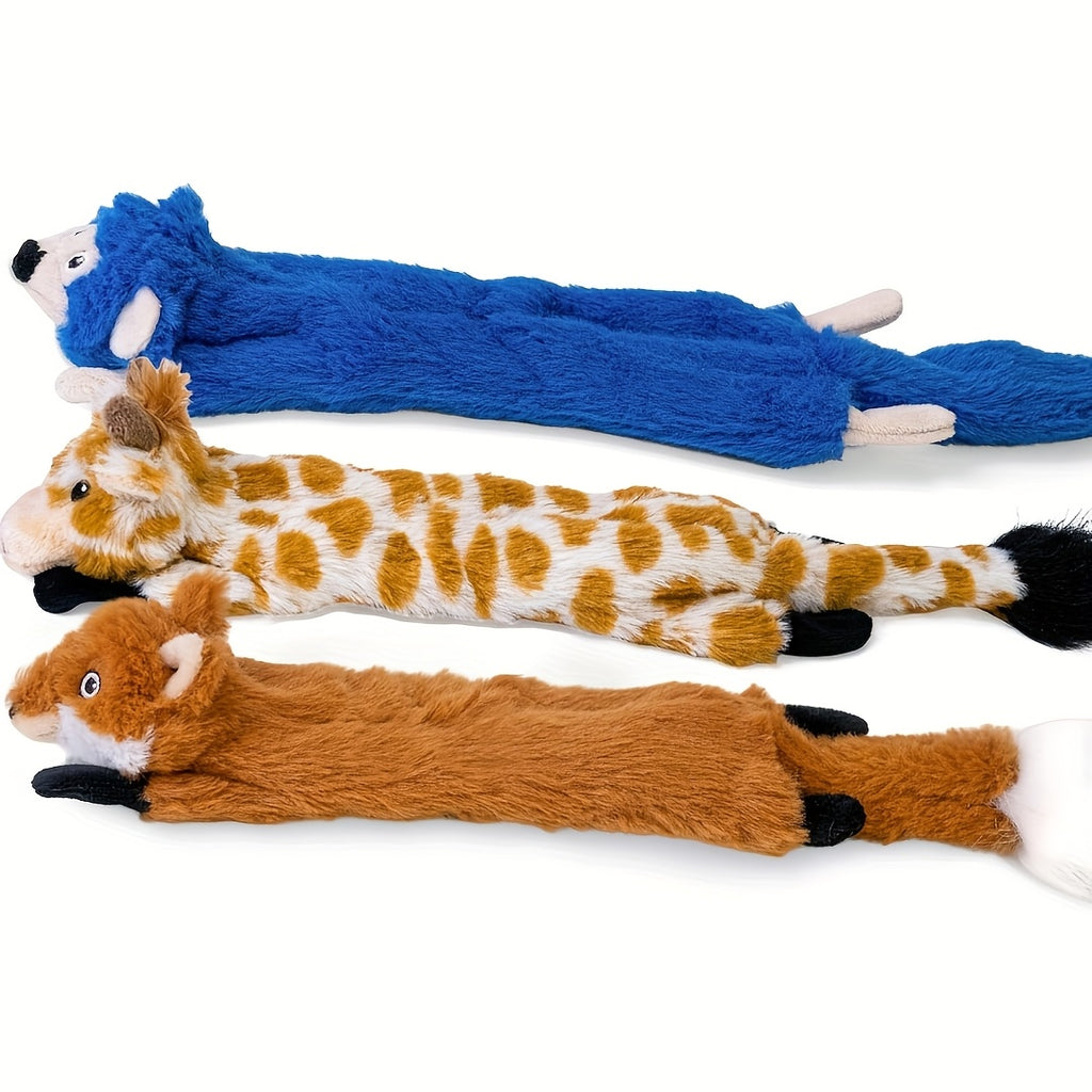 Squeaky Crinkle Dog Toys with No Stuffing, Soft Plush Animal Toys in 1, 2, 3 or 5 Piece Options for Supervised Puppy Play and Gentle Fetch