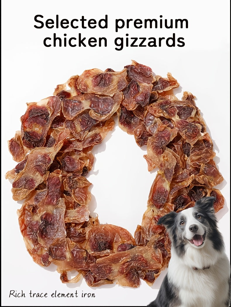 Chicken Gizzard Dog Treats, Air-Dried Jerky Slices for Supervised Training Rewards, Everyday Snack Breaks and Dog Owner Gift Baskets