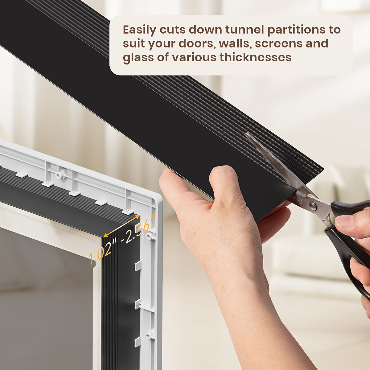 3-Flap Dog Door with Insulation Layer and Two Magnetic Flaps, Reinforced Polymer Pet Entry with Closing Panel in Medium or Large, Black or White