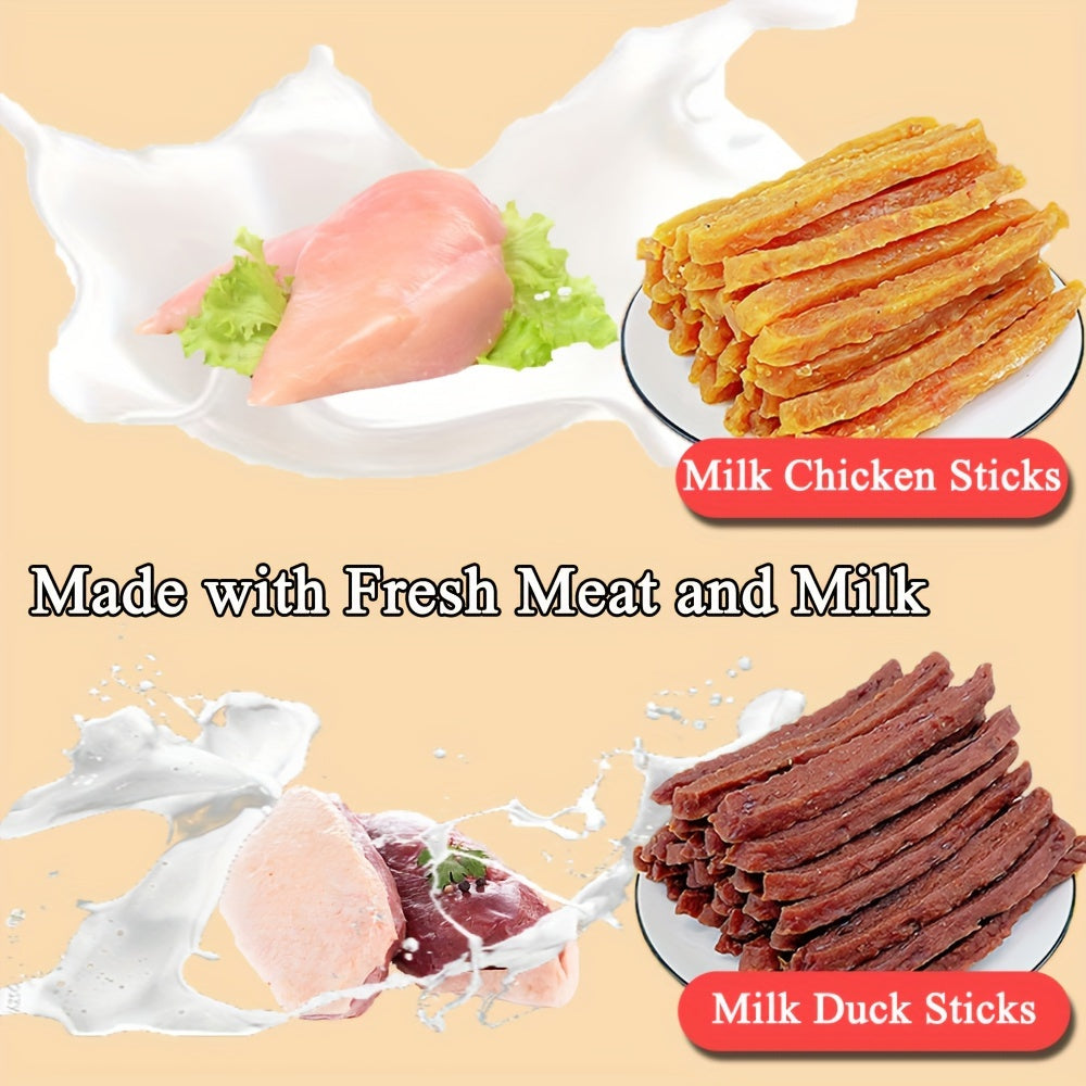Milk Stick Dog Treats with Chicken or Duck Options, Tender Chewy Snack Sticks in 150g to 900g Packs for Supervised Training and Everyday Rewards