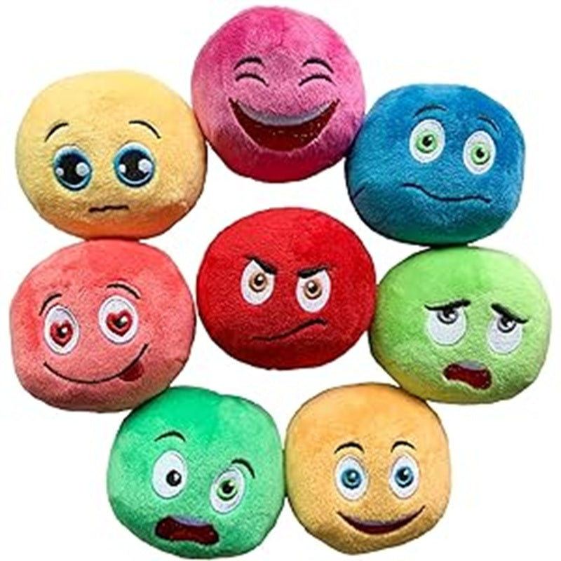 Plush Squeaky Dog Balls 8 Pack, Multicolored Soft Stuffed Fetch Toys with Squeakers for Puppies and Small to Medium Dogs, Supervised Play