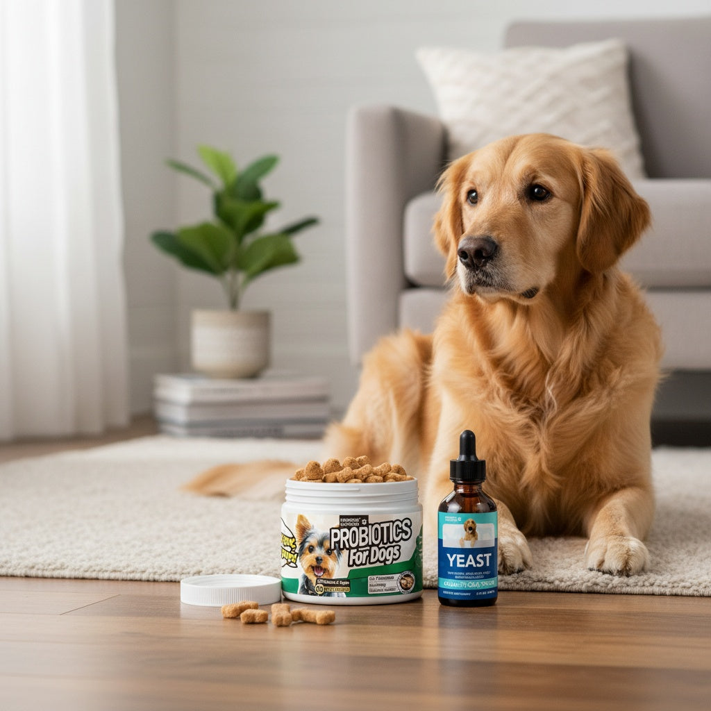 Pet Supplement Kit with 2 fl oz Health Drops and 90 Probiotic Chews, Two-Part Dog and Cat Supplement Bundle for Owner-Managed Wellness Routines