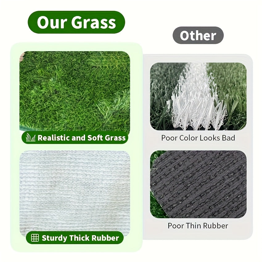 Artificial Grass Potty Training Mat for Dogs, Washable Reusable Turf Pad with Drainage and Non-Slip Base for Indoor and Outdoor Use