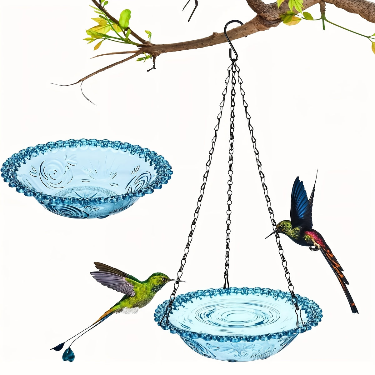 Solar Powered Bird Bath with 3-Tier Fountain Options, Detachable Recirculating Water Feature for Garden, Patio and Backyard Birdwatching