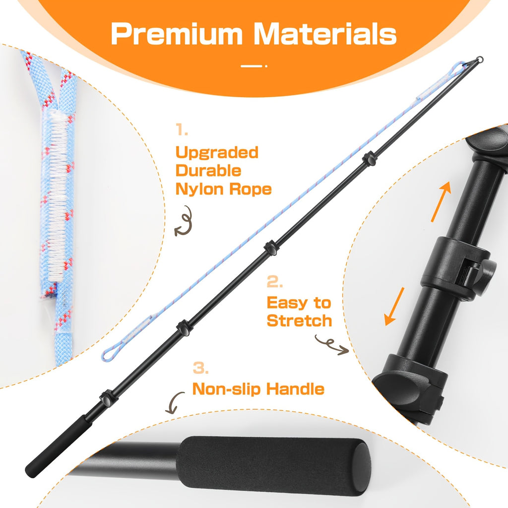 Dog Flirt Pole with Extendable Aluminum Alloy Wand and Detachable Lure, Interactive Chase Toy for Exercise and Obedience Training