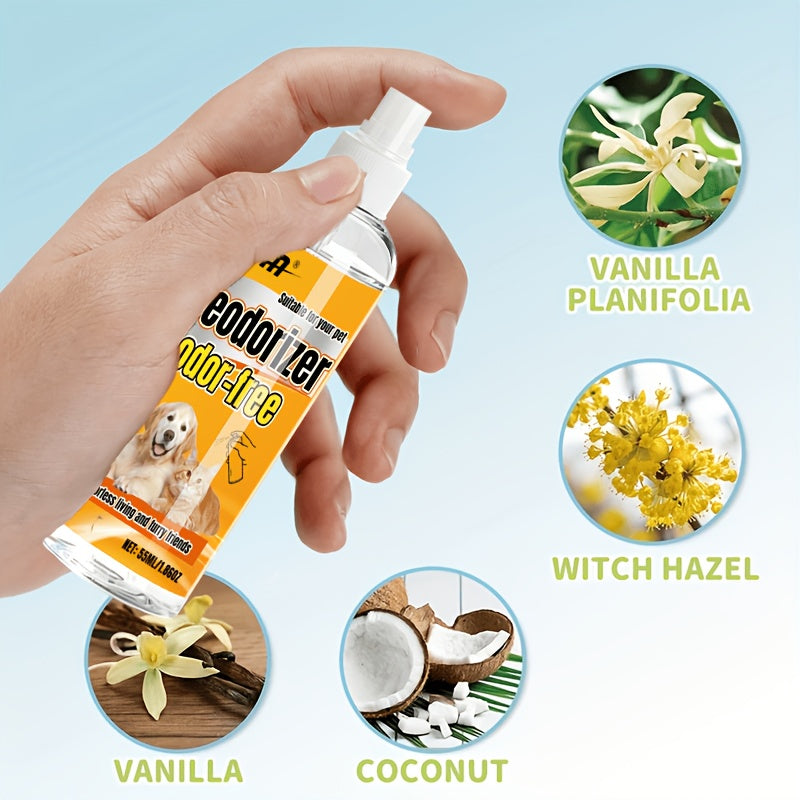 Vanilla Coconut Pet Deodorizing Spray, Portable Pet Fragrance Mist for Everyday Grooming Freshness, Surfactant-Free Formula, 1 Piece