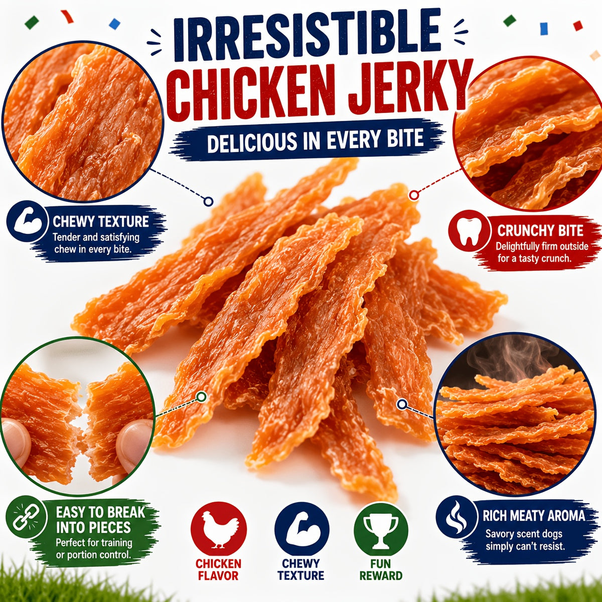 Dog Jerky Training Treats in Chicken, Duck and Combo Options, Chewy Reward Snacks for Small, Medium and Large Dogs in Multiple Pack Sizes