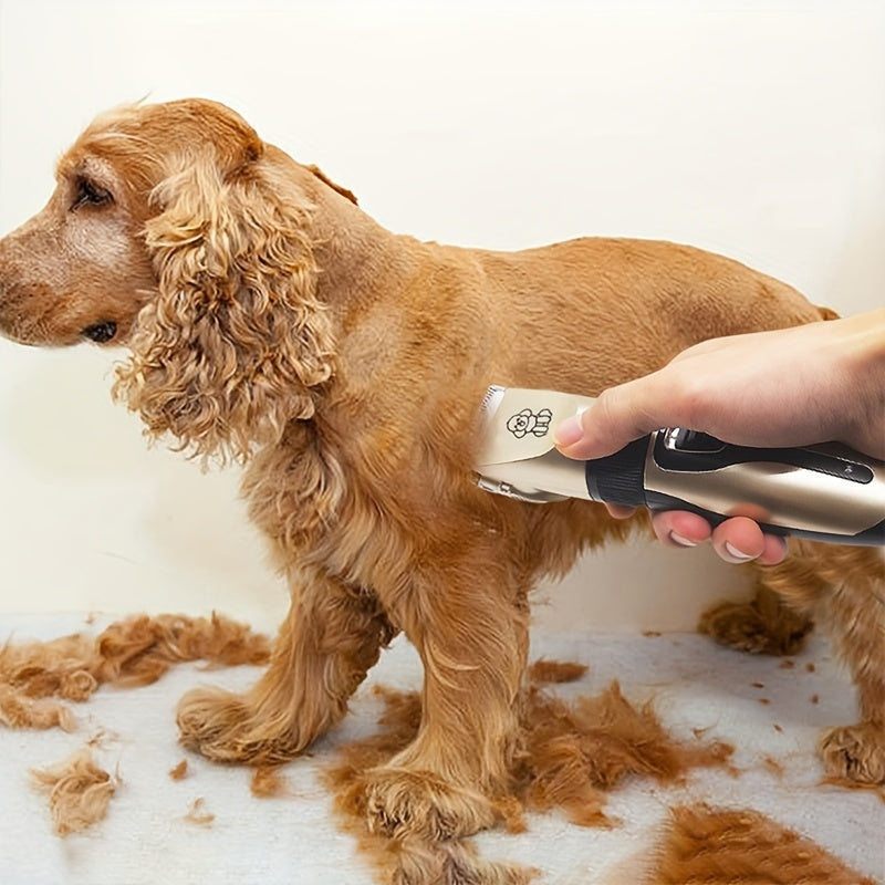 USB Rechargeable Dog Clippers with Ceramic Blades, Electric Pet Hair Trimmer for Cats and Dogs, Color Choices and Grooming Set Options